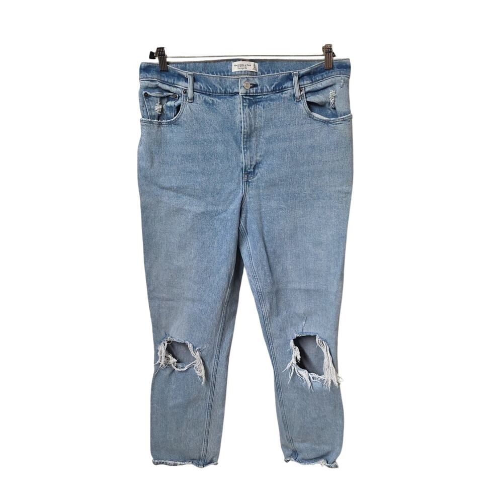 Abercrombie & Fitch The 90s Straight Ultra High Rise Distressed Jeans Womens 33